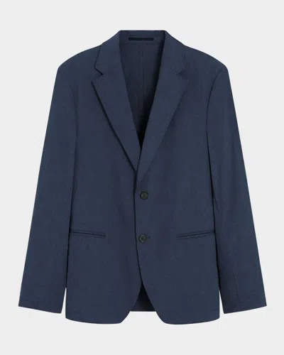 Theory Clinton Navy Stretch Linen Blend Sport Coat In Eclipse