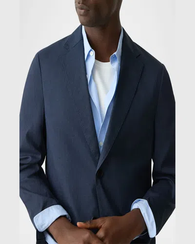 Theory Clinton Navy Stretch Linen Blend Sport Coat In Eclipse