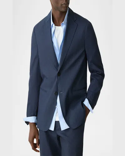Theory Clinton Navy Stretch Linen Blend Sport Coat In Eclipse