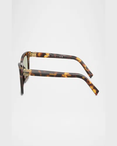 Miu Miu Mua05s Rectangular Acetate Sunglasses In Blond Hav