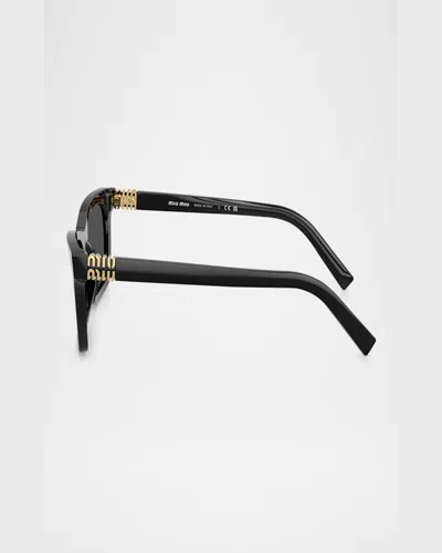 Miu Miu Mua05s Rectangular Acetate Sunglasses In Blond Hav