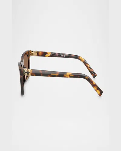 Miu Miu Mua05s Rectangular Acetate Sunglasses In Blond Hav