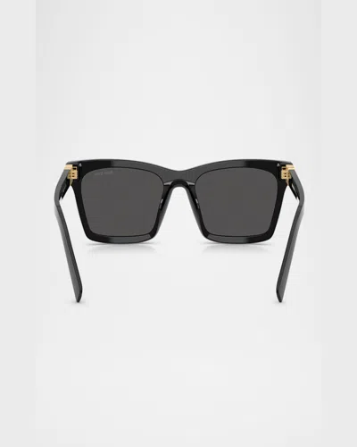 Miu Miu Mua05s Rectangular Acetate Sunglasses In Blond Hav