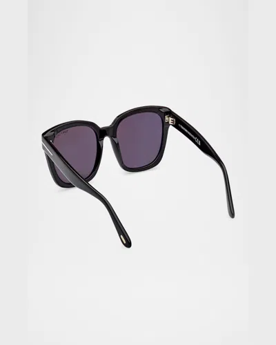 Tom Ford Haylay 53mm Square Sunglasses In Black
