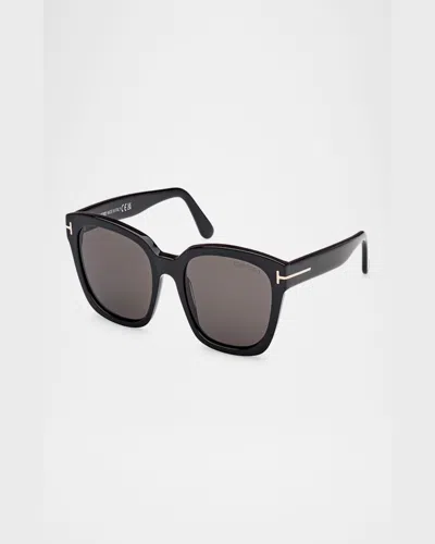 Tom Ford Haylay 53mm Square Sunglasses In Black