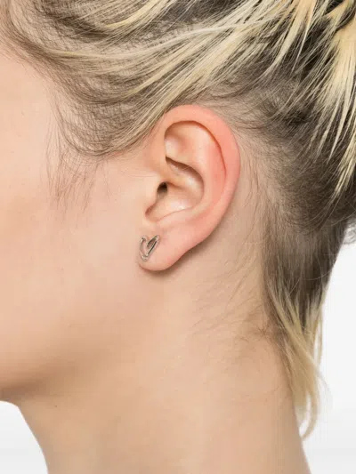 Agnès B. Logo Earring In Metallic