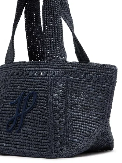Patou Small Jp Monogram Trapeze-design Tote Bag In Blue