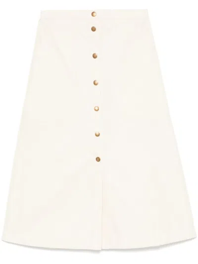Moncler Curved Hem Skirt In Neutral