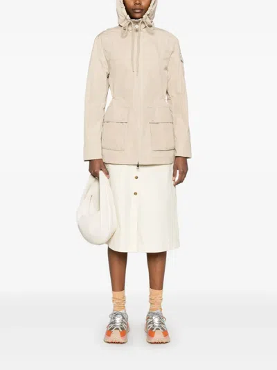 Moncler Curved Hem Skirt In Neutral