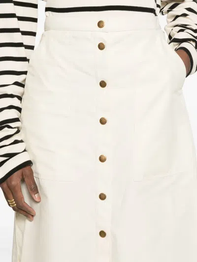 Moncler Curved Hem Skirt In Neutral