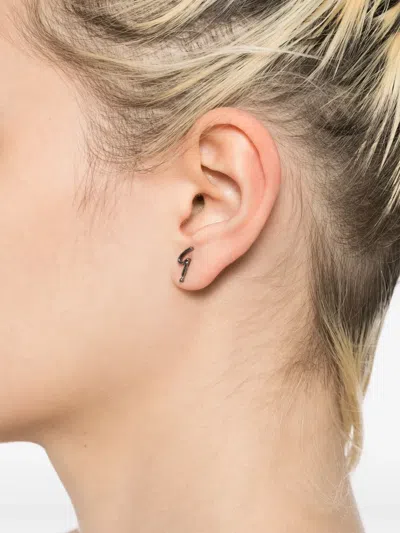 Agnès B. Logo Earring In Black