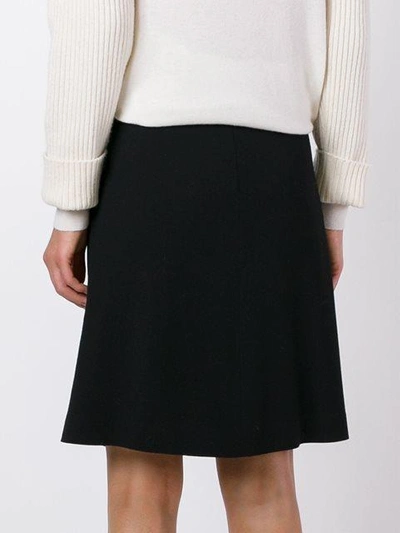 Shop Etro Stripe Detail Pleated Skirt In Black