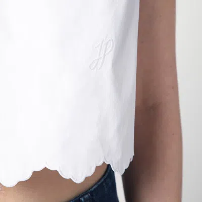 Shop Patou Short White Top In Cotton