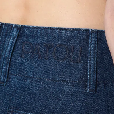 Patou Wide Leg Denim Jeans With Pockets And Loops In Blue