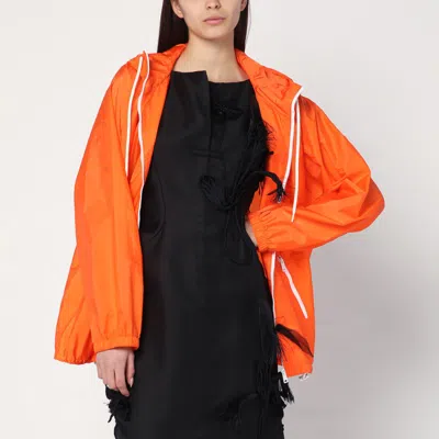 Prada Orange Raincoat In Lightweight Re-nylon