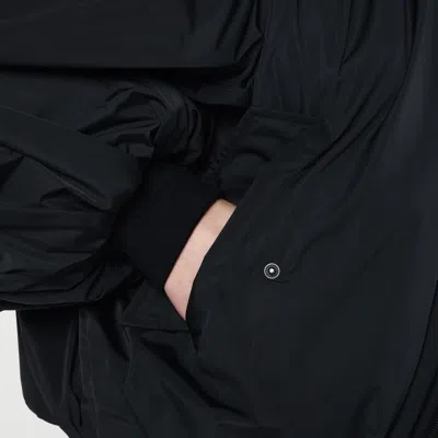 Balenciaga Black Bomber Draped Jacket With Elastic Rear Hem In Tech Fabric Woman In Black