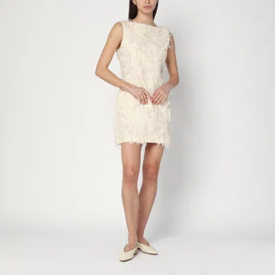Mark Kenly Domino Tan Atelier Dashan Cream-colored Dress In White