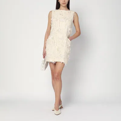 Mark Kenly Domino Tan Atelier Dashan Cream-colored Dress In White
