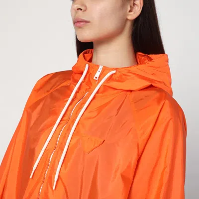 Prada Orange Raincoat In Lightweight Re-nylon