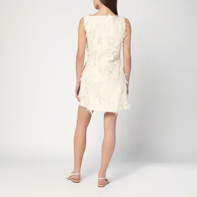 Mark Kenly Domino Tan Atelier Dashan Cream-colored Dress In White