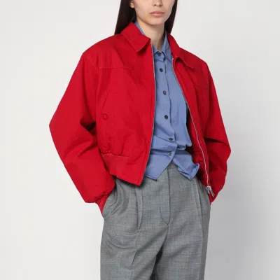 Prada Canvas Jacket In Red