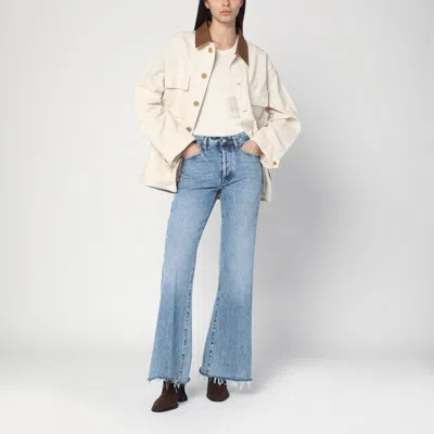 Frame Wide-leg The Lax Jeans With Washed Effect In Blue