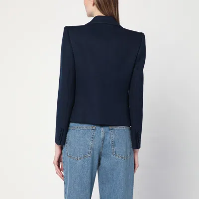 Valentino Tailored Bow-detail Jacket Crafted From Lightweight Viscose In Blue