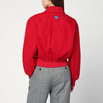 Prada Canvas Jacket In Red