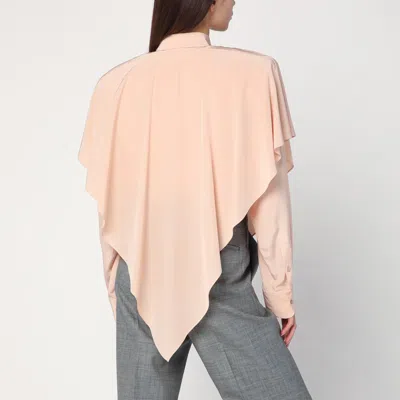 Stella Mccartney Ruffled Silk Long-sleeved Shirt In Pink