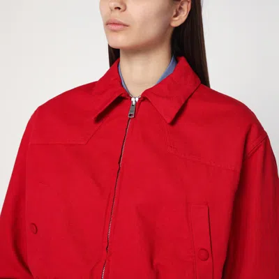 Prada Canvas Jacket In Red