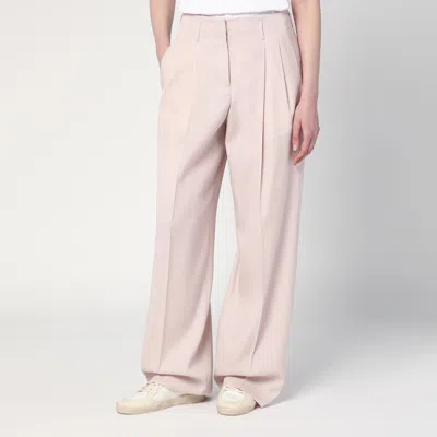 Golden Goose Light Pink Wide-leg Trousers In Wool In Pink