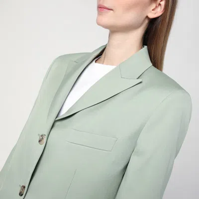 Golden Goose Light Green Single-breasted Jacket In Wool In Green