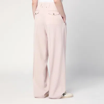 Golden Goose Light Pink Wide-leg Trousers In Wool In Pink