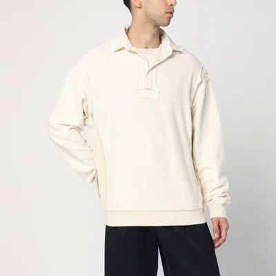 Maison Margiela Distressed-effect Ecru Sweatshirt Men In White