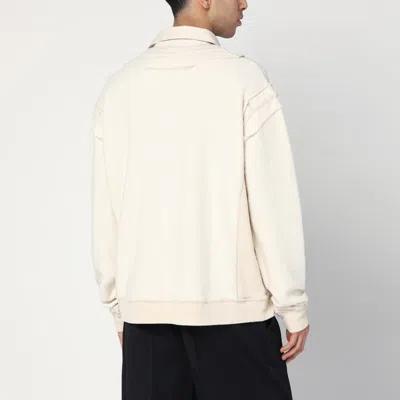 Maison Margiela Distressed-effect Ecru Sweatshirt Men In White