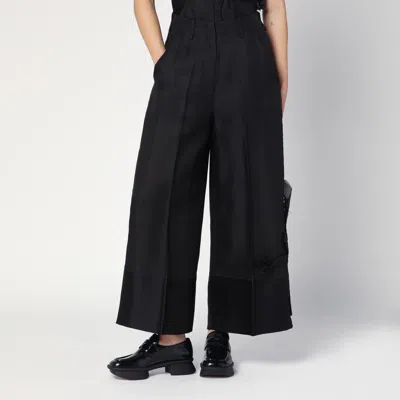 Mark Kenly Domino Tan Atelier Pasa Black Trousers In Silk And Wool In Black