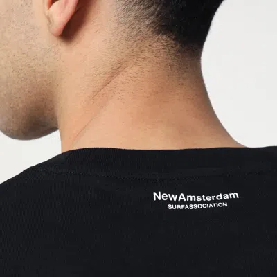 New Amsterdam Surf Association Black T-shirt With Print In Black