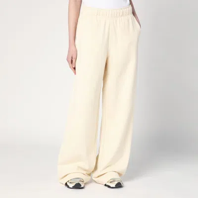 Moncler Cream-colored Cotton Trousers In White