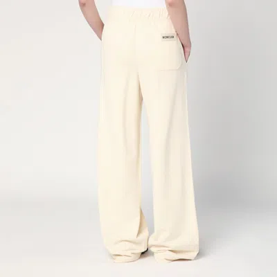 Moncler Cream-colored Cotton Trousers In White