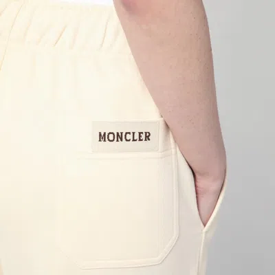 Moncler Cream-colored Cotton Trousers In White