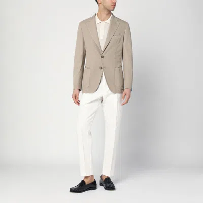 Santaniello Single-breasted Jacket In Dove Grey In Beige