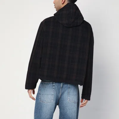 Our Legacy Riviera Checked Shell Hooded Jacket In Brown