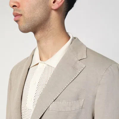 Santaniello Single-breasted Jacket In Dove Grey In Beige
