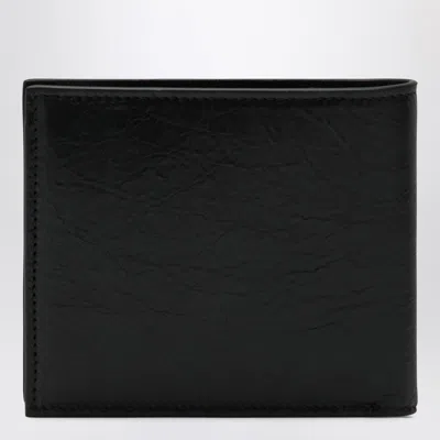 Balenciaga Black Horizontal Wallet With Logo Men In Black