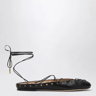 Chloé Ghillies Leather Ballet Flats In Black