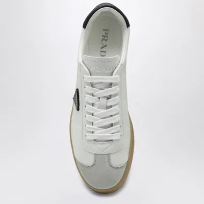Prada Lane Leather Low-top Sneakers In White