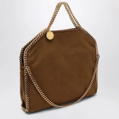 Stella Mccartney Mini Falabella Faux Suede Crossbody Bag In Brown