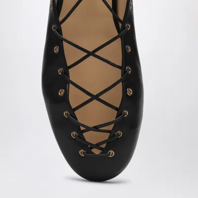 Chloé Ghillies Leather Ballet Flats In Black