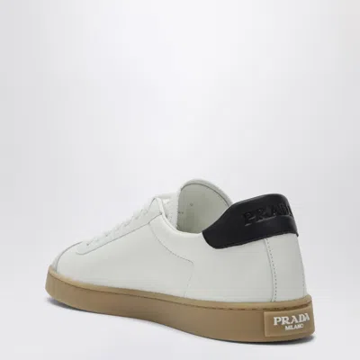 Prada Lane Leather Low-top Sneakers In White