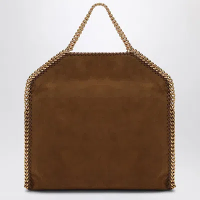 Stella Mccartney Mini Falabella Faux Suede Crossbody Bag In Brown